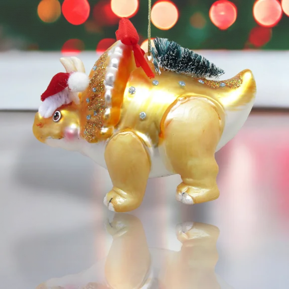 Yellow Dinosaur with Tree Ornament